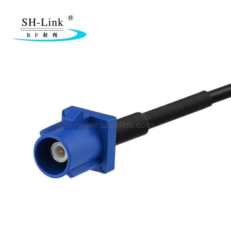 Fakra C type blue male to SMA male with Rg174 cable assembly